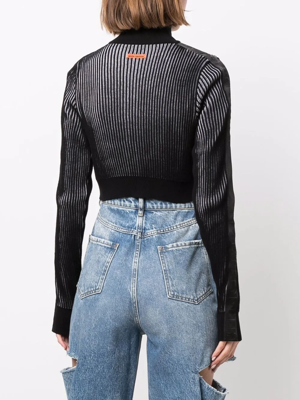 фото Heron preston cropped ribbed-knit cardigan