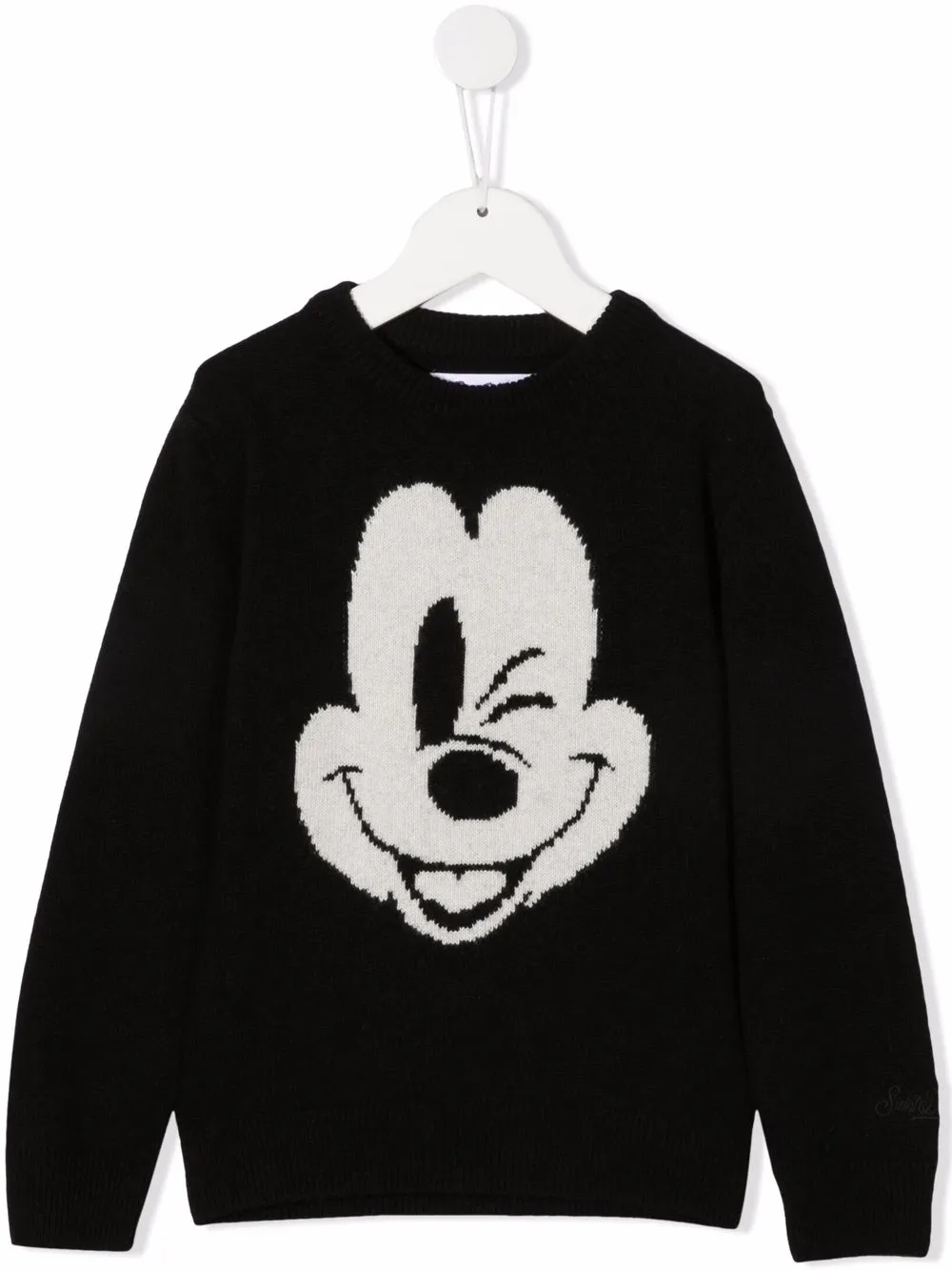 

MC2 Saint Barth Kids cartoon-print knitted jumper - Black