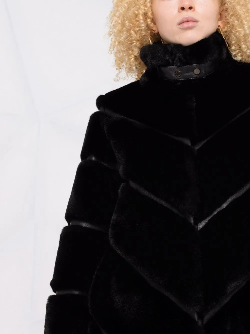 faux fur panelled jacket