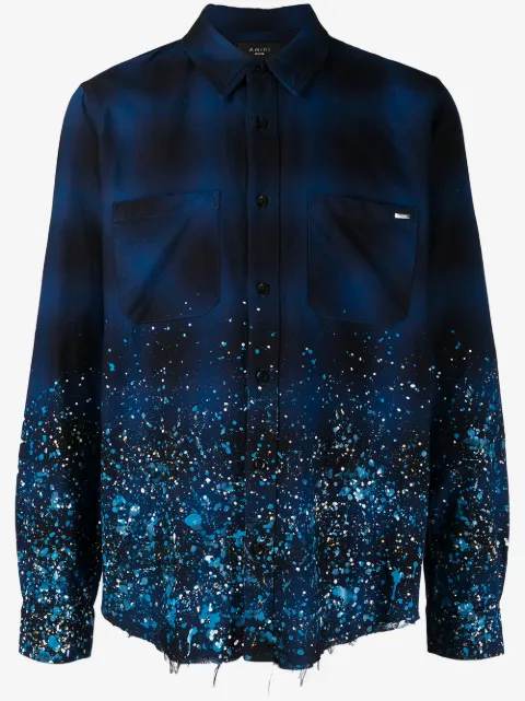 AMIRI camisa con efecto de salpicaduras de pintura