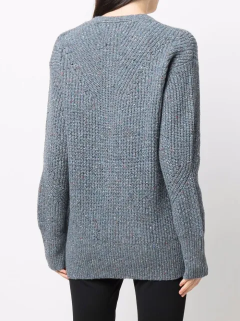 V-neck ribbed jumper for women 