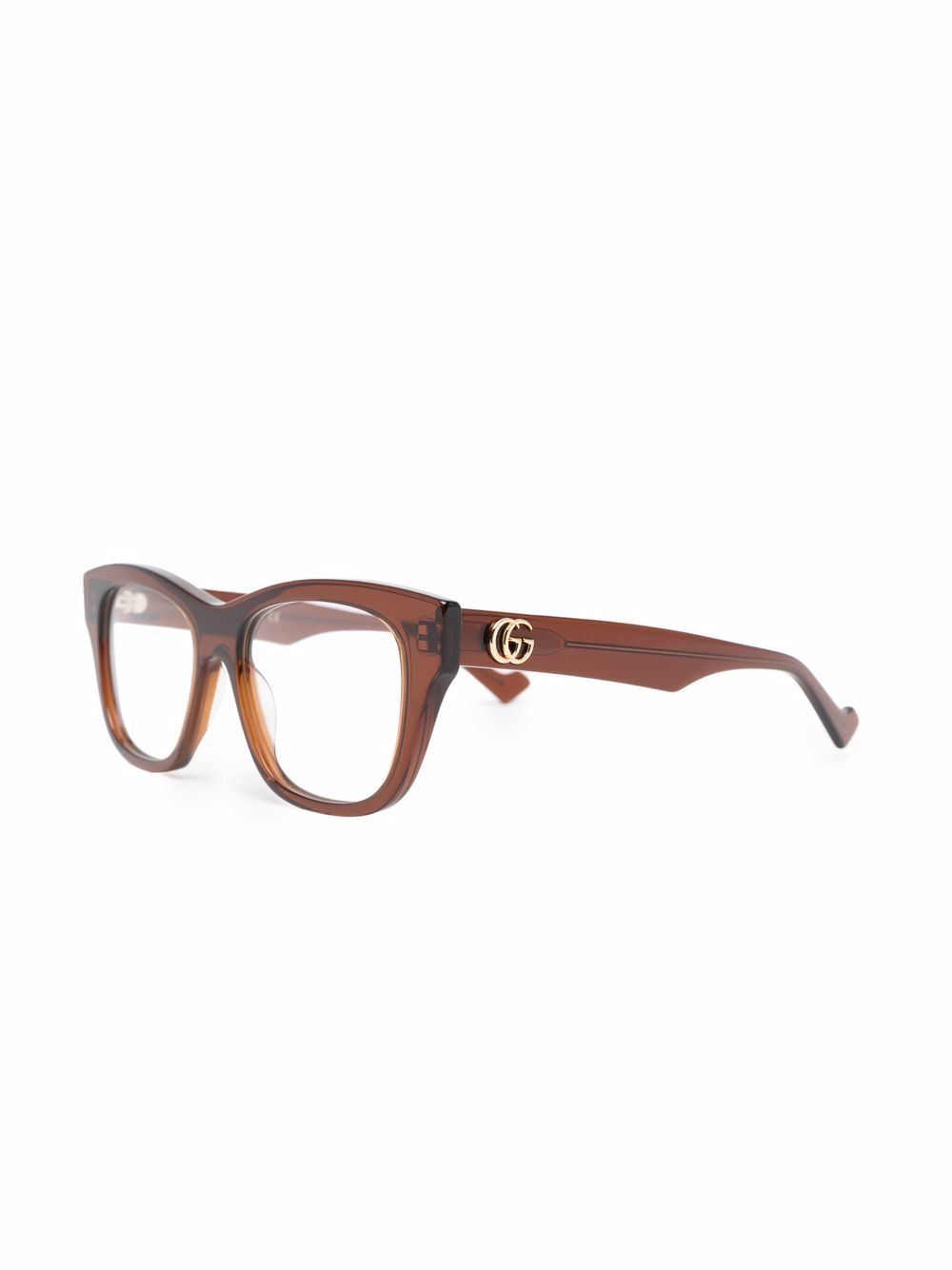 Gucci Eyewear Zonnebril met rechthoekig montuur - Bruin