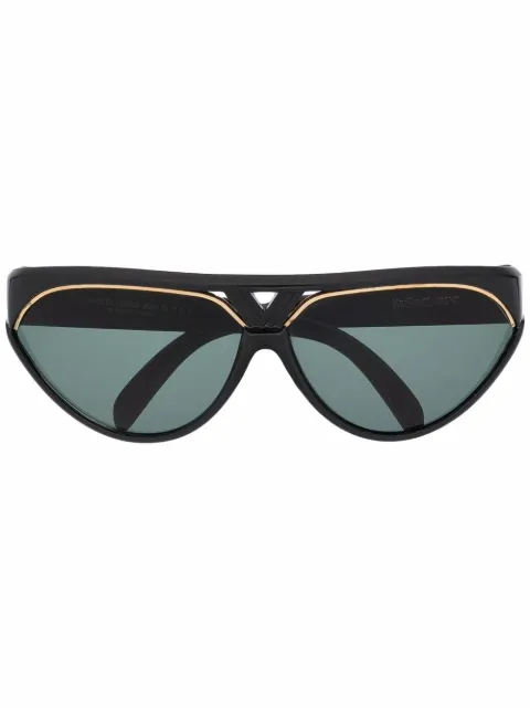 Saint Laurent Pre-Owned 1980s geometric-frame sunglasses