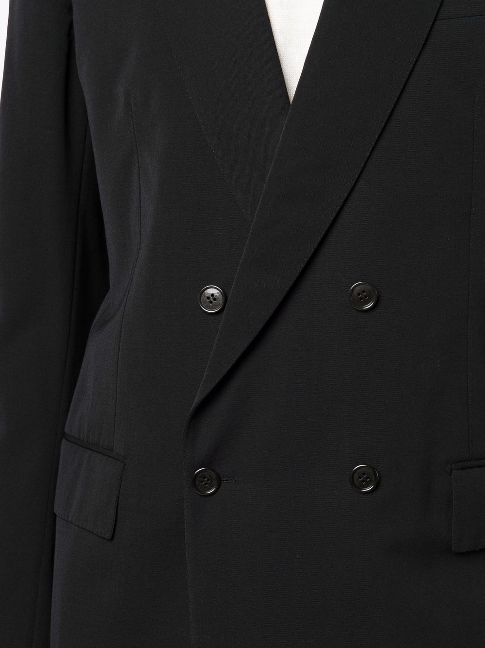 Pre-owned A.n.g.e.l.o. Vintage Cult 1970s Notched Lapels Double-breasted Blazer In Black