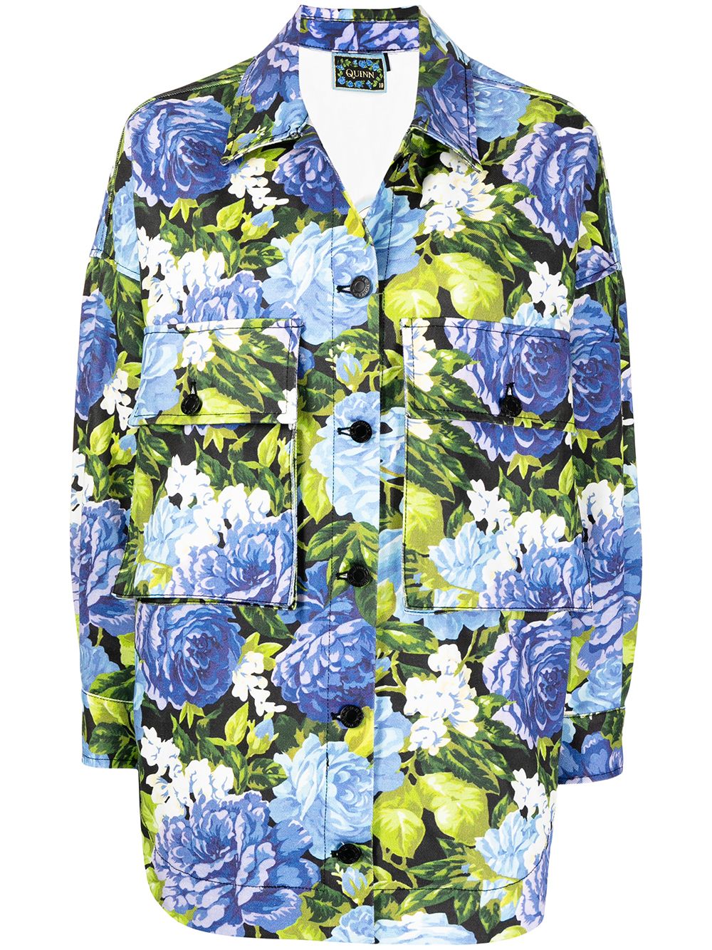 фото Richard quinn куртка-рубашка оверсайз с цветочным принтом