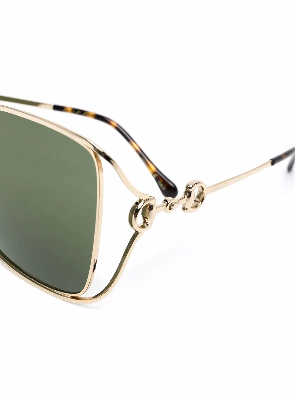 Shop Gucci Square-frame Sunglasses In Gold