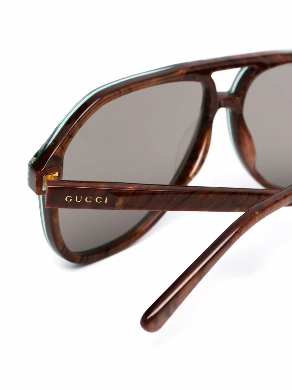 фото Gucci eyewear солнцезащитные очки-авиаторы черепаховой расцветки