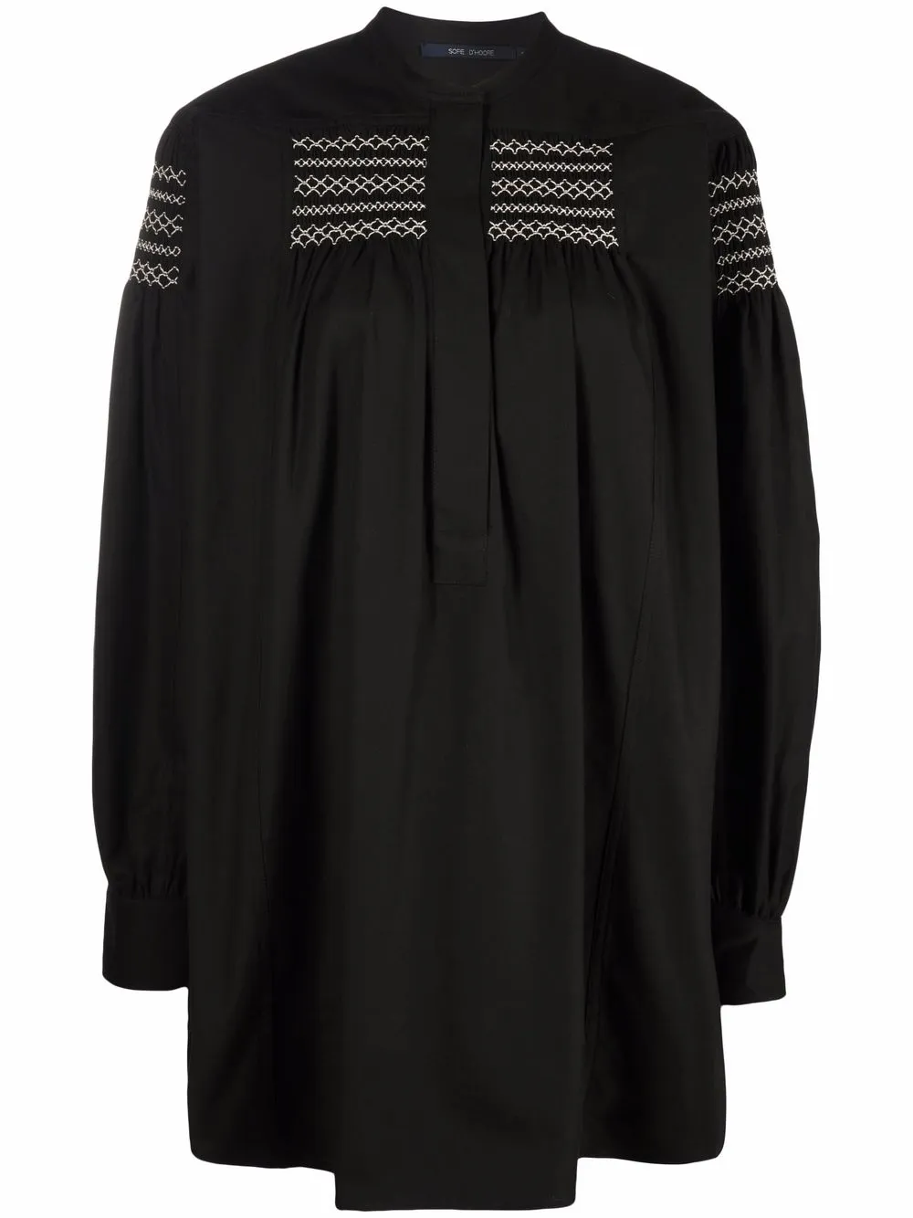 Sofie D’hoore Briskcmok embroidered long-sleeve blouse – Black