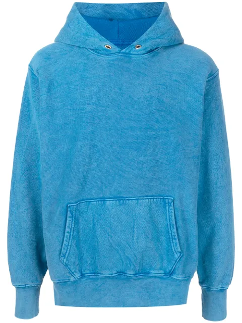 Textured long-sleeve cotton hoodie