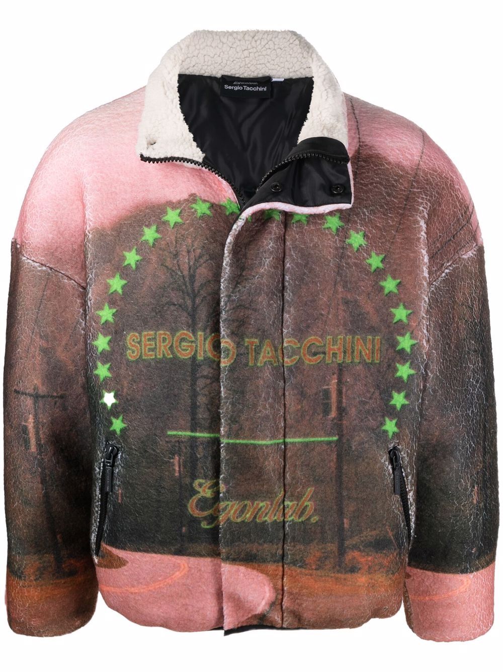 фото Egonlab. куртка с меховой подкладкой и графичным принтом