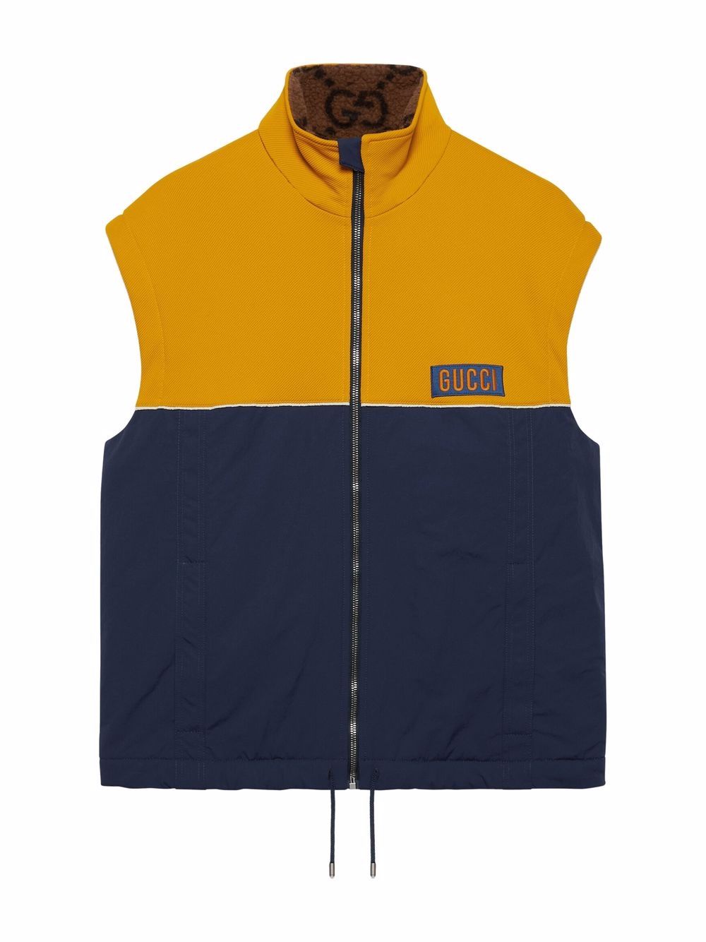 Shop Gucci Two-tone Technical Jersey Jacket In Yellow