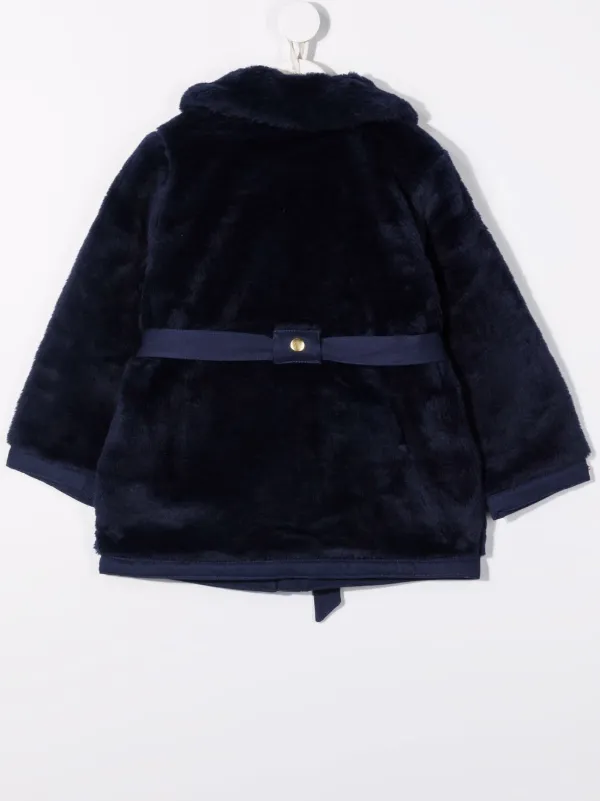 faux fur belted jacket