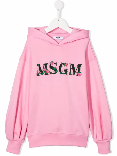 MSGM Kids logo-print hoodie