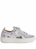 Giuseppe Zanotti Coby touch-strap leather sneakers - Silver