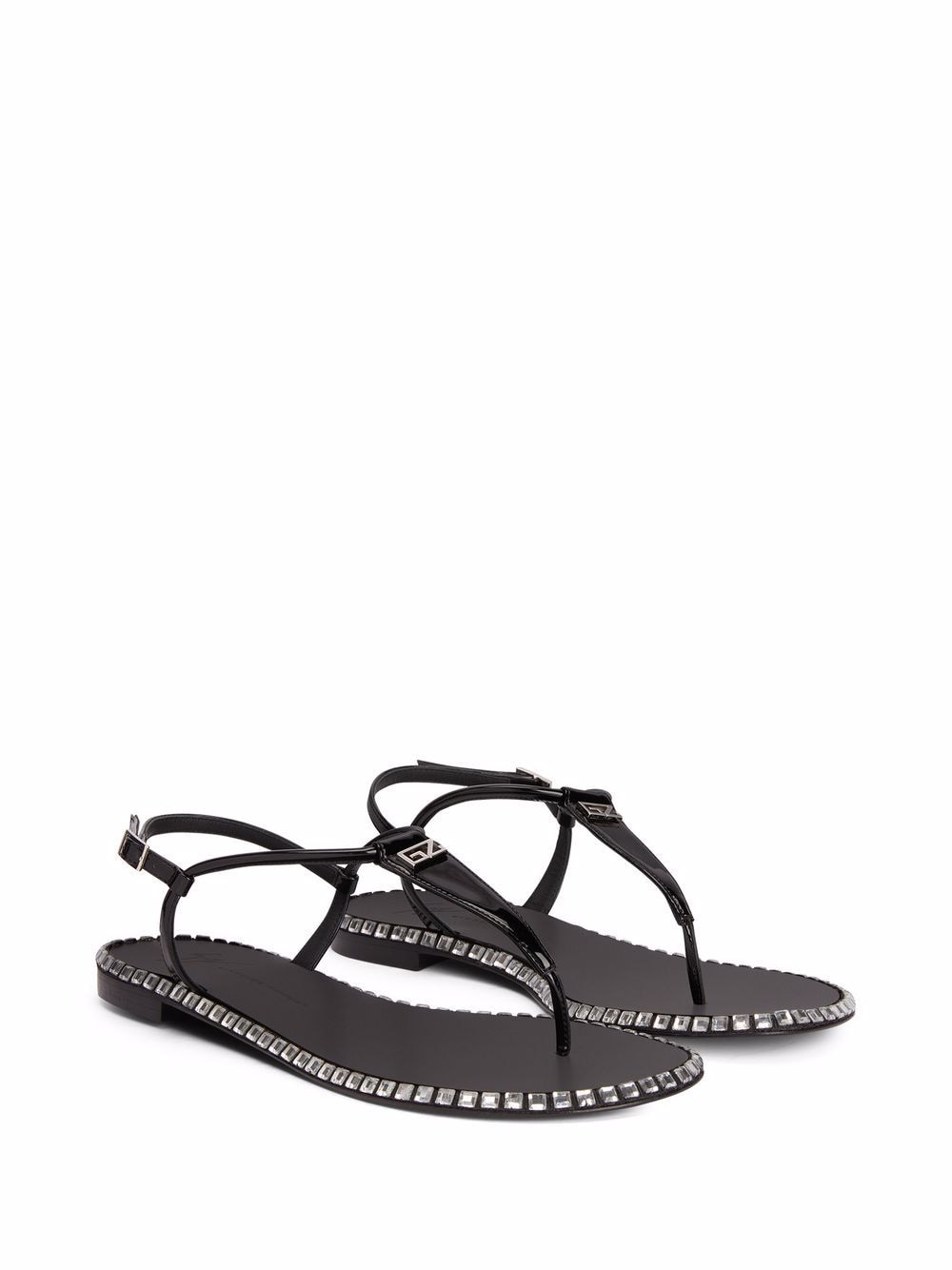 Giuseppe Zanotti Bellatriks T-bar sandalen met studs - Zwart