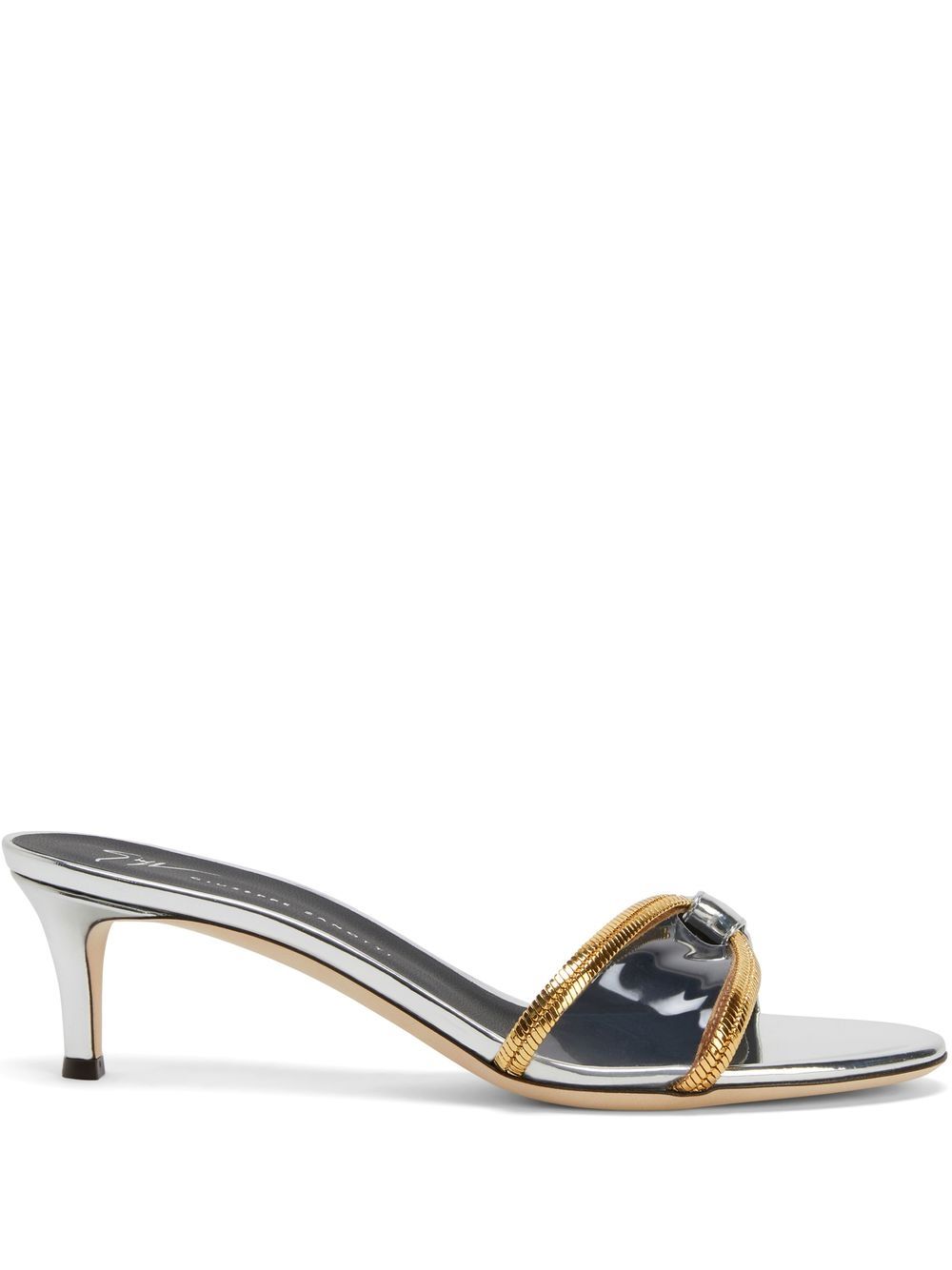 Giuseppe Zanotti Gz Infinity Leather Sandals In Silver