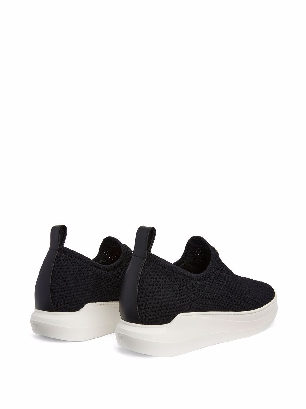 Shop Giuseppe Zanotti Tyrian Knitted Upper Slip-on Sneakers In Schwarz