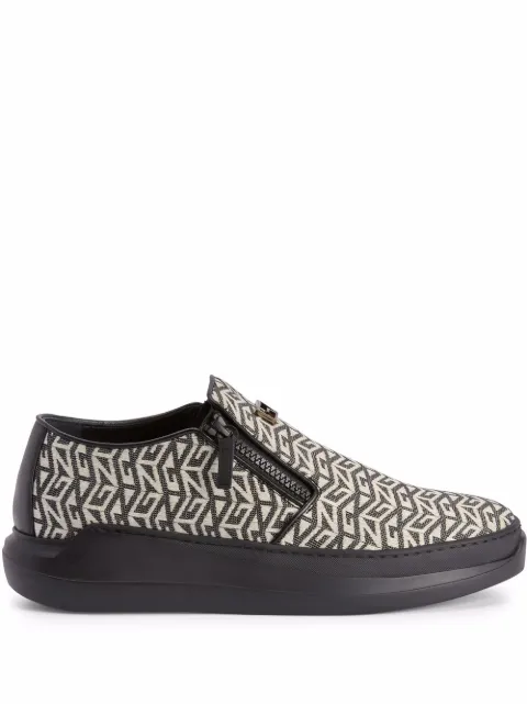 Giuseppe Zanotti monogram print slip-on sneakers