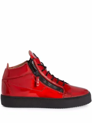 Giuseppe Zanotti Kriss lace up hi top Sneakers Red FARFETCH AO