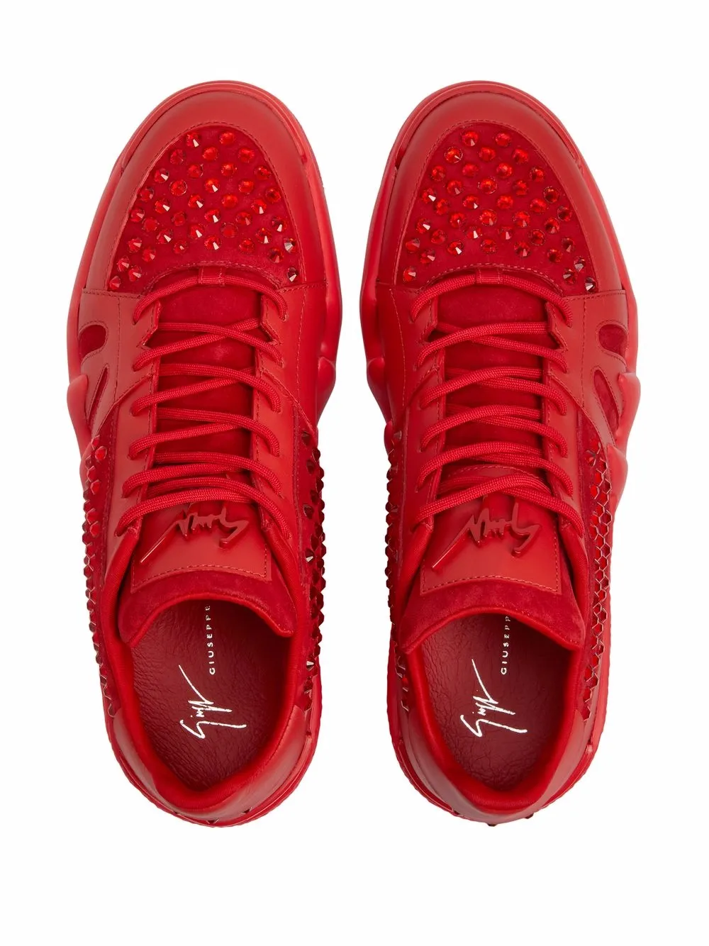 Giuseppe Zanotti Talon crystal-embellished sneakers Red