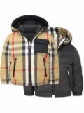 Burberry Kids reversible check puffer jacket - Neutrals