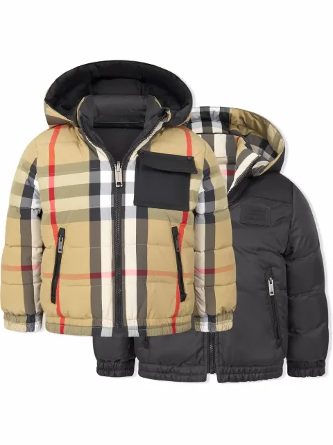 Burberry Kids reversible check puffer jacket