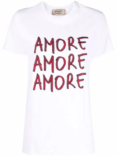 alessandro enriquez Amore embroidered-logo T-shirt