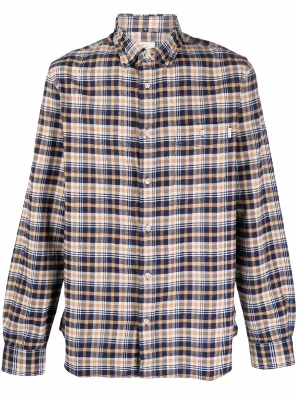 Shop Woolrich check print shirt with 