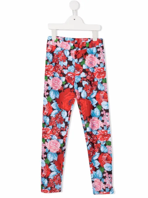 MSGM Kids floral-print leggings