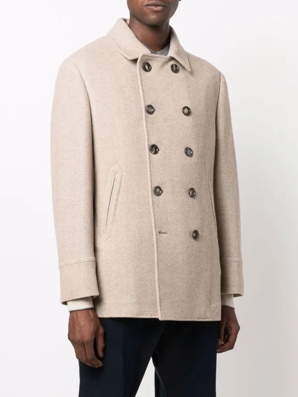 classic caban jacket with quilted lining