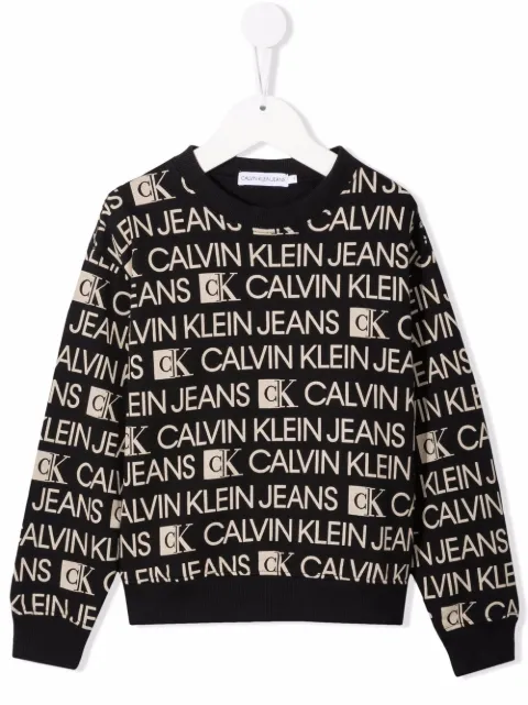 Calvin Klein Kids logo-print cotton sweatshirt 