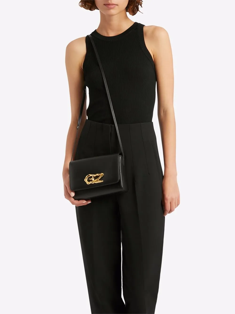 Giuseppe Zanotti Thabit leren crossbodytas - Zwart