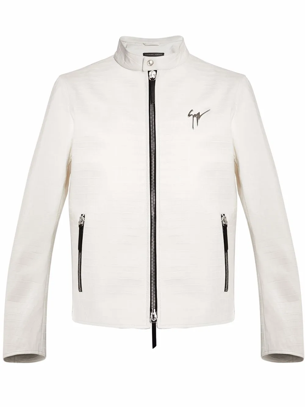 

Giuseppe Zanotti Whiskey zip-front bomber jacket - White