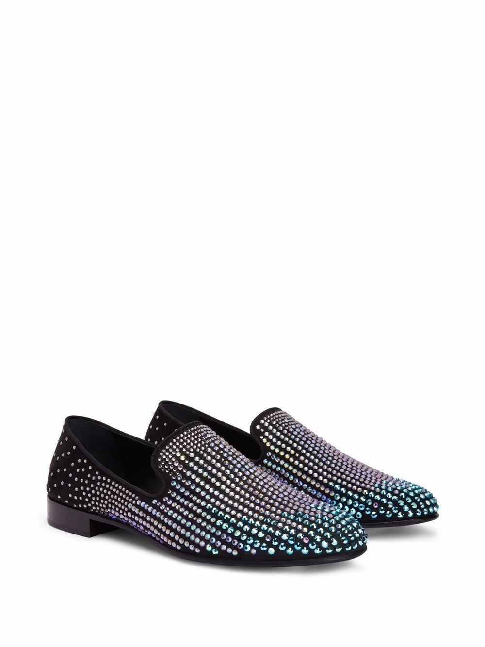 Shop Giuseppe Zanotti Lewis Shine Embellished Loafers In 黑色