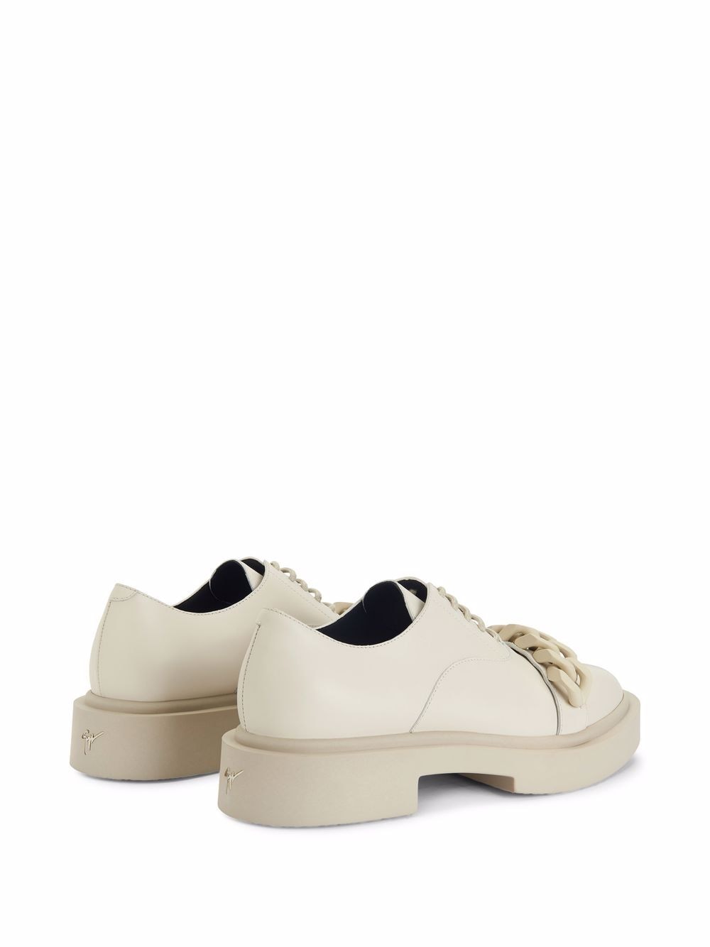 Shop Giuseppe Zanotti Adric Chain-trim Lace-up Shoes In White