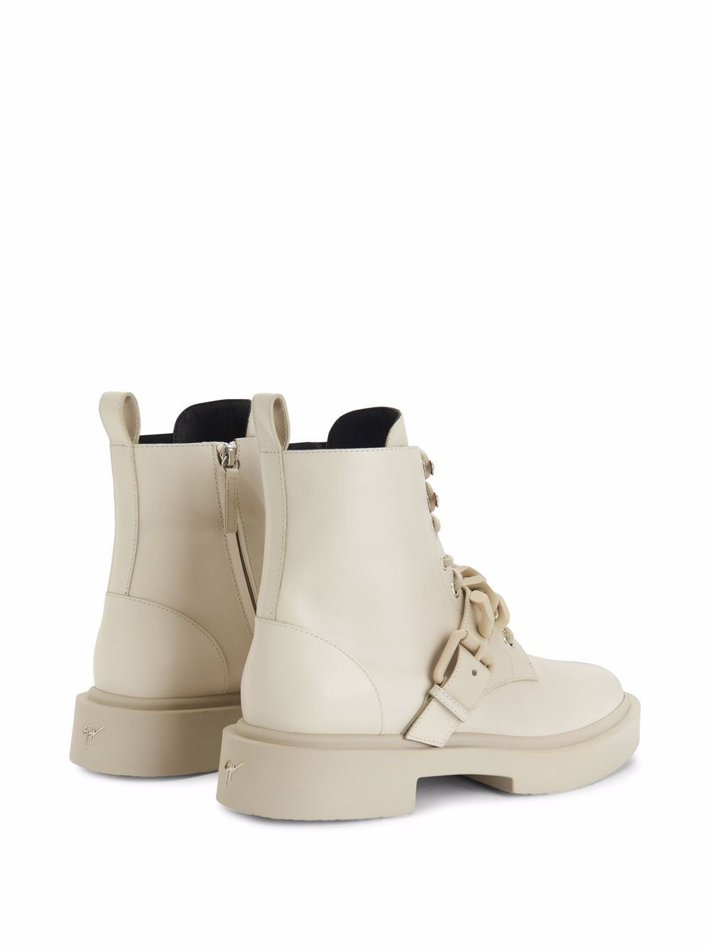 Shop Giuseppe Zanotti Adric Chain-trim Ankle Boots In White