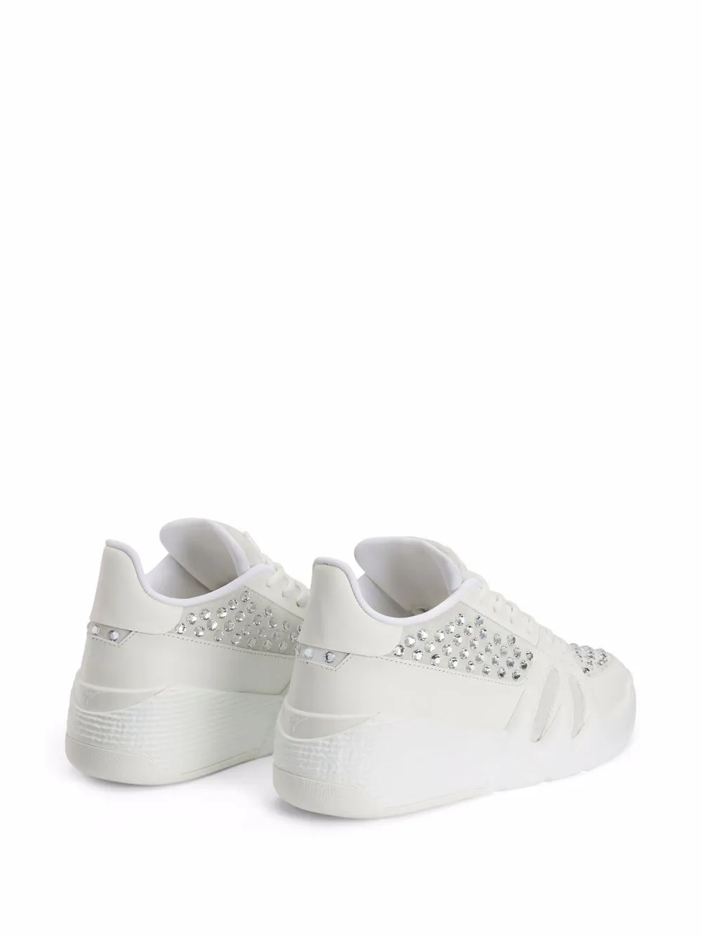 Giuseppe Zanotti Talon crystal-embellished leather sneakers White