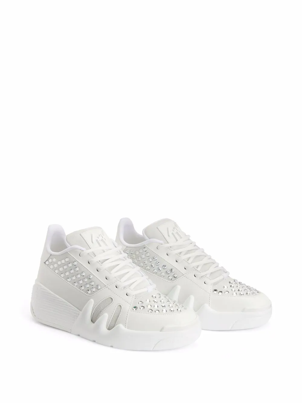 Giuseppe Zanotti Talon crystal-embellished leather sneakers White