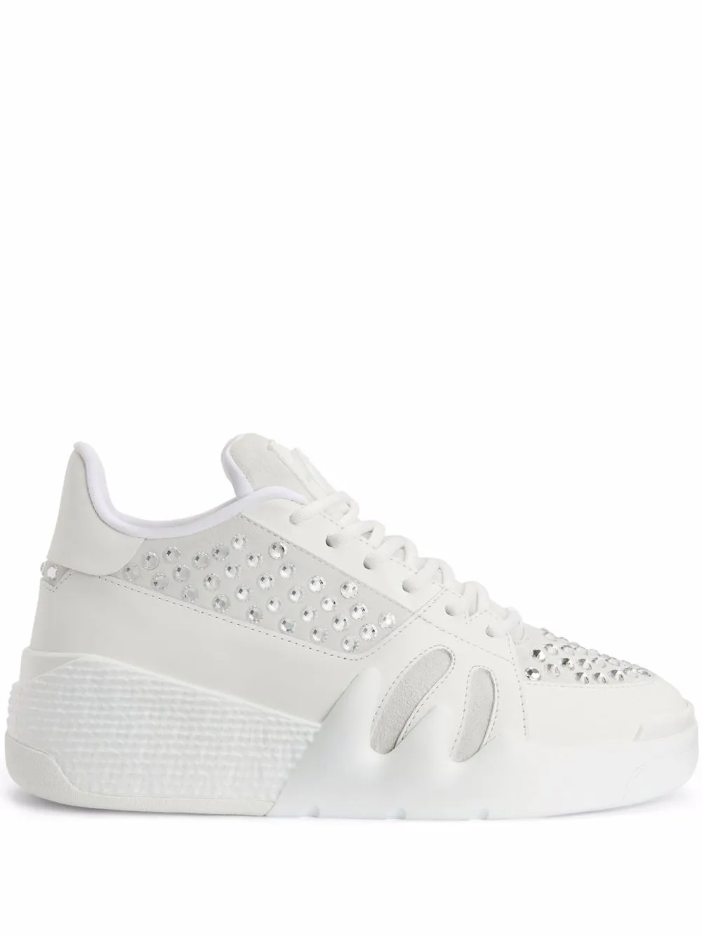 Giuseppe Zanotti Talon crystal-embellished leather sneakers White