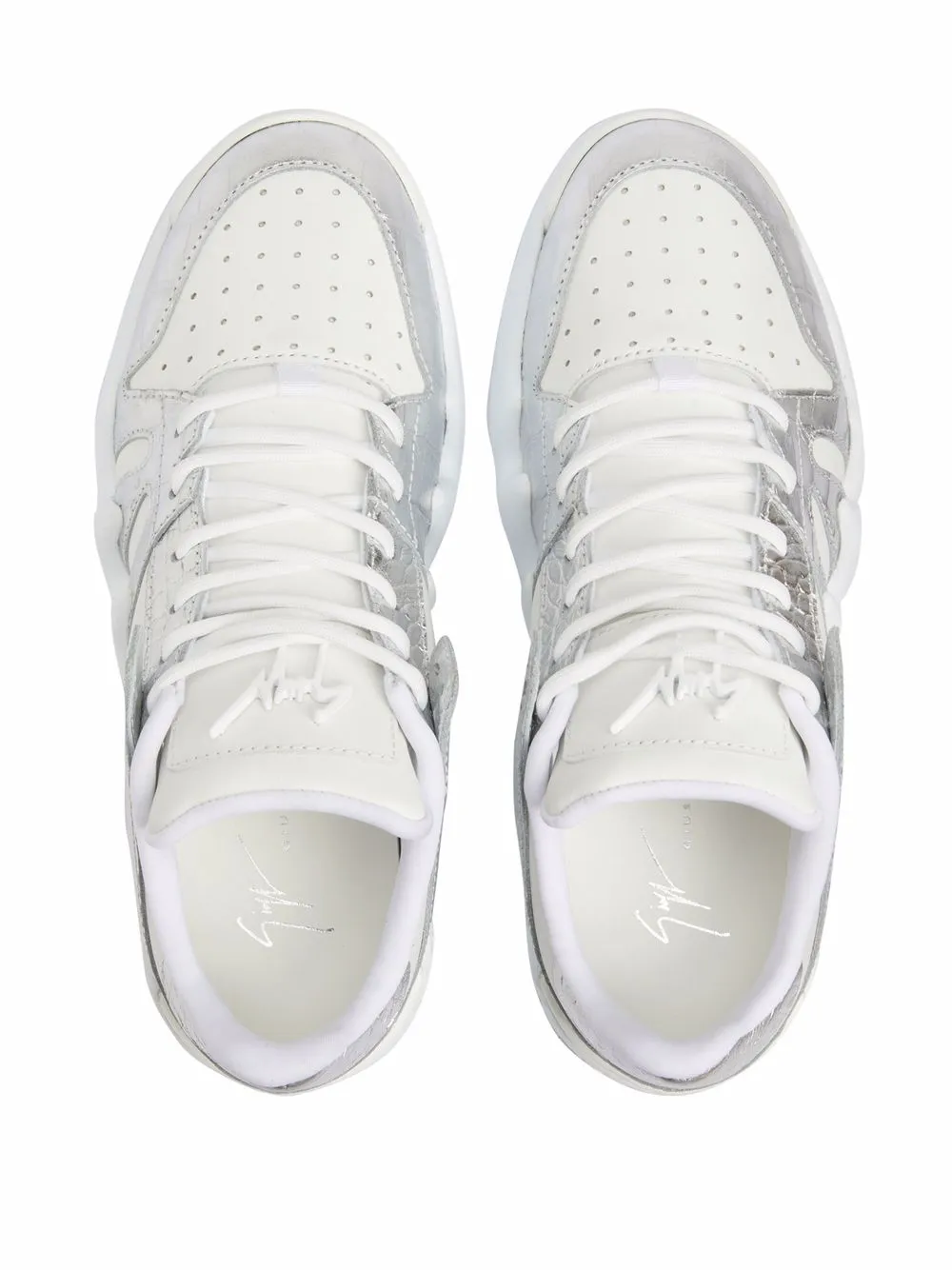 Talon Crocodile-Effect Leather Low-Top Sneakers