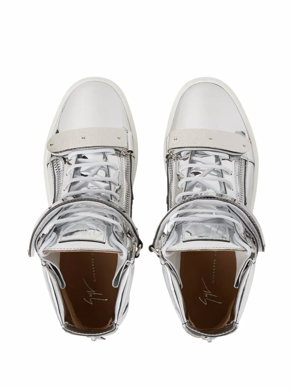 фото Giuseppe zanotti высокие кеды coby с эффектом металлик