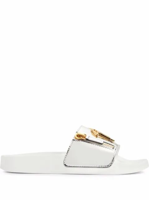 Giuseppe Zanotti Brett logo zip slides
