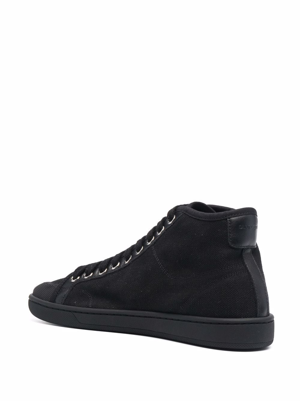 Shop Saint Laurent Mid-top Lace-up Sneakers In Schwarz