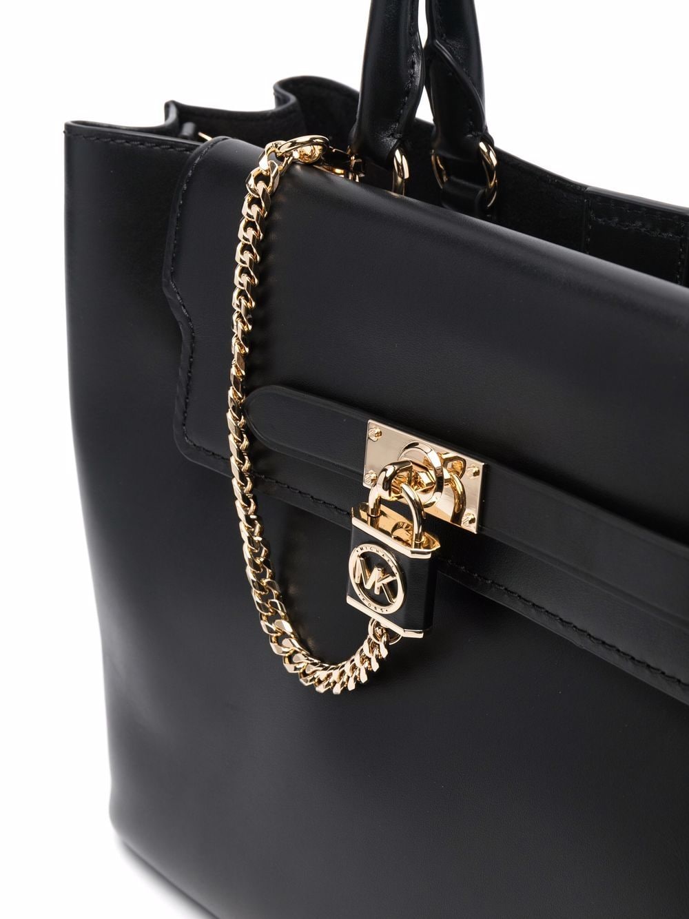 Shop Michael Michael Kors Hamilton Legacy Leather Tote Bag In Schwarz