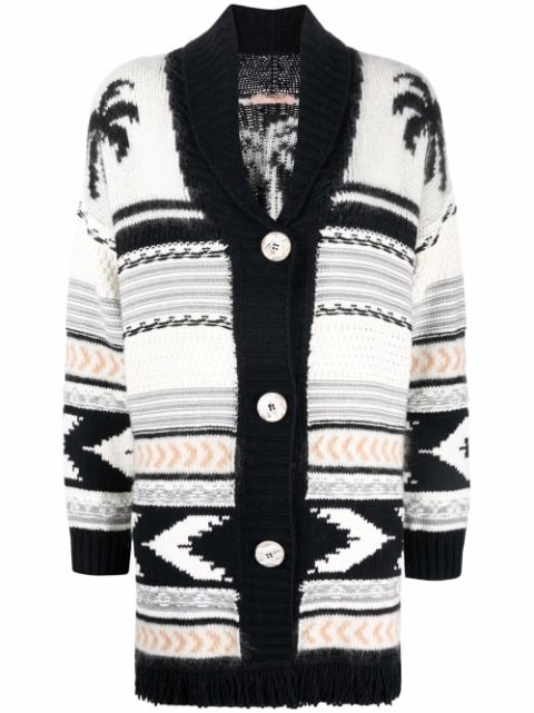 patterned button-up cardigan