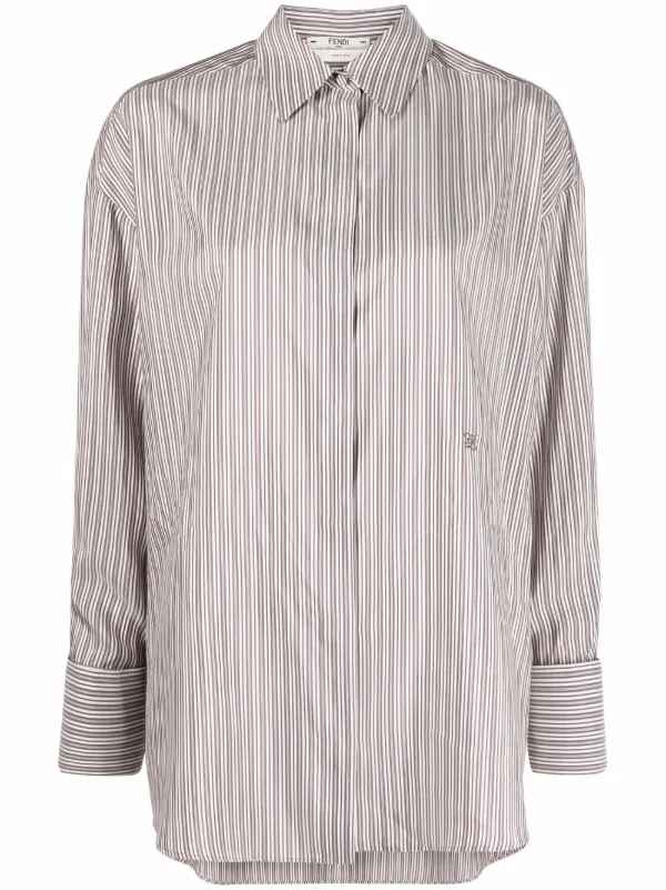 Fendi pinstriped classic collar shirt 