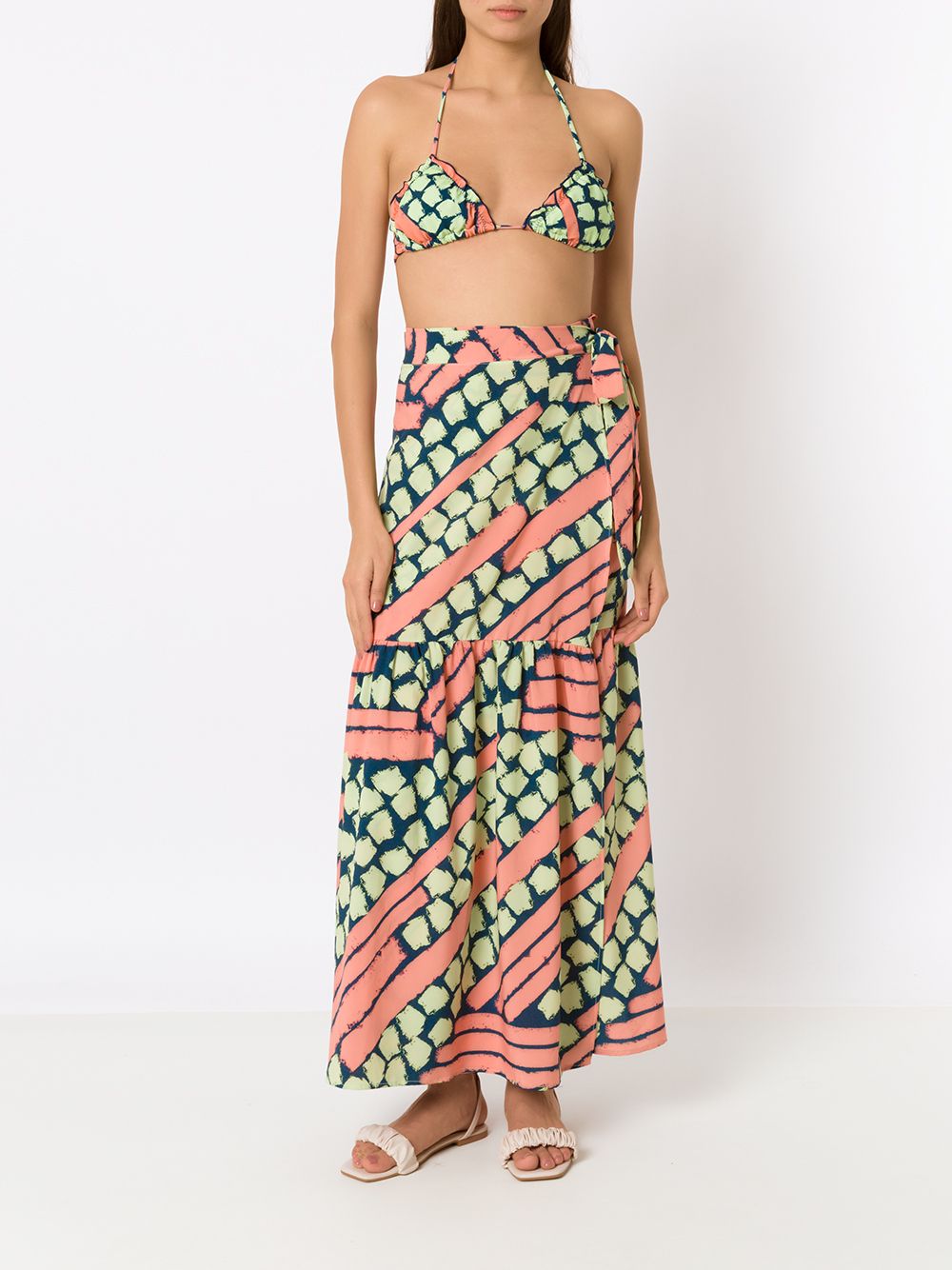 Brigitte Maxi-rok met abstract patroon - Veelkleurig