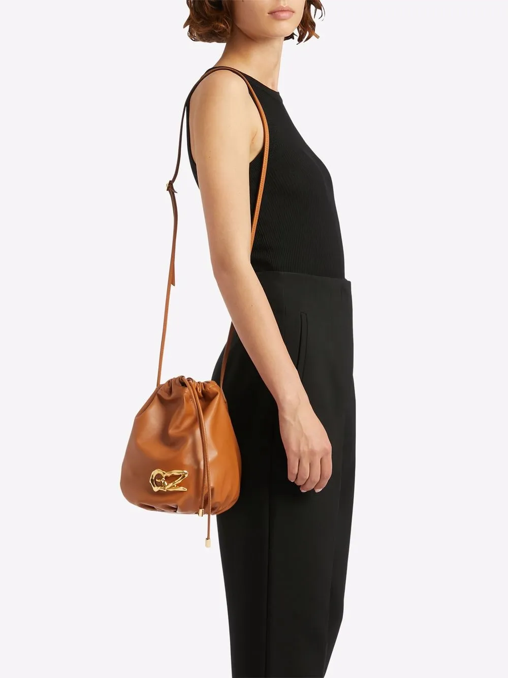 Giuseppe Zanotti Izar leren bucket-tas - Bruin