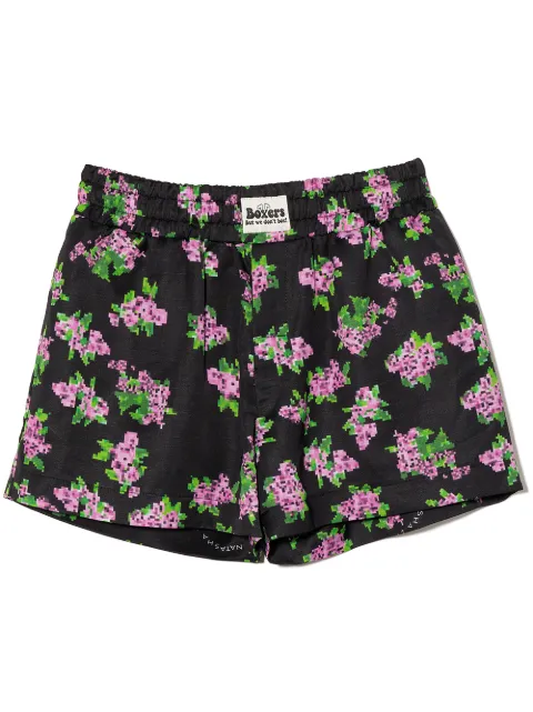 Natasha Zinko Kids Pixel Flower print shorts