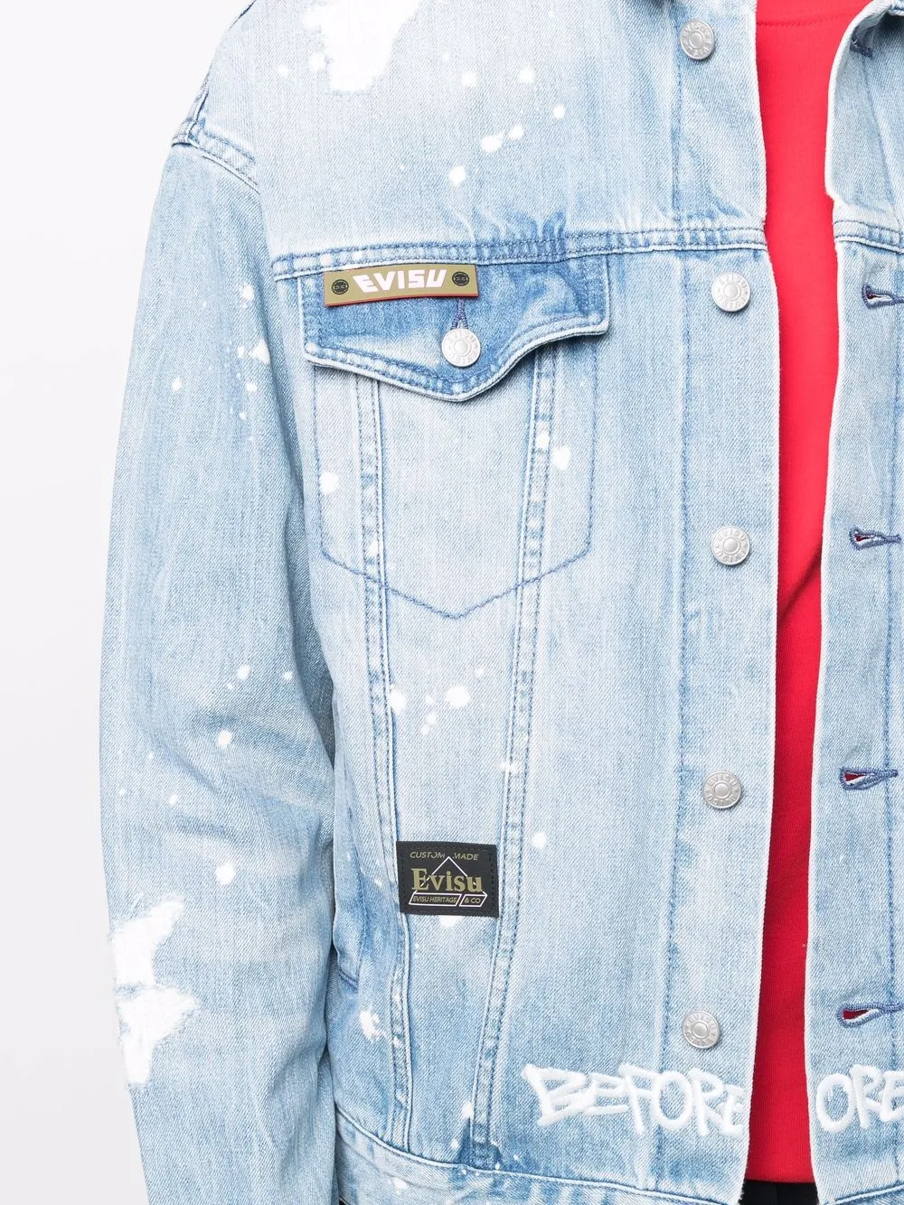 фото Evisu джинсовая куртка с логотипом